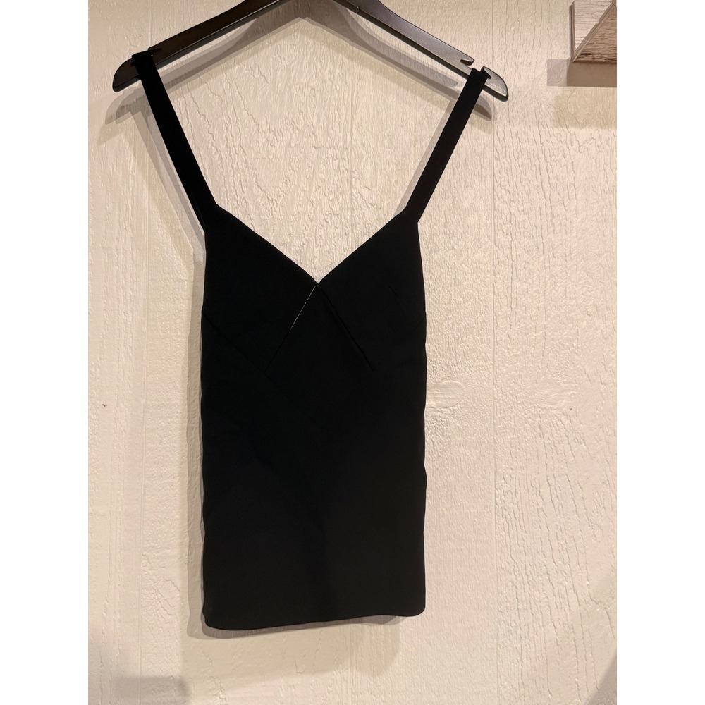 Avantlook Black Layered V-Neck Camisole Top with Teal‎ Buttons